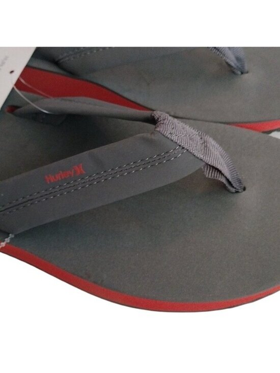 Hurley Men\'s Nike Lunarlon Lunar Flip Flop Sandals, Dark Grey/Firewood Orange, s main image 6